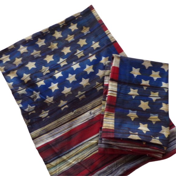 American Flag Standard Pillow Sham Rustic Wooden Planks Pattern   1 Pair  0892 - Picture 2 of 4